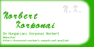 norbert korponai business card